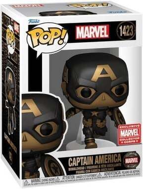 Funko Pop! Captain America #1423 Black & Gold Marvel Collector Corps Exclusive